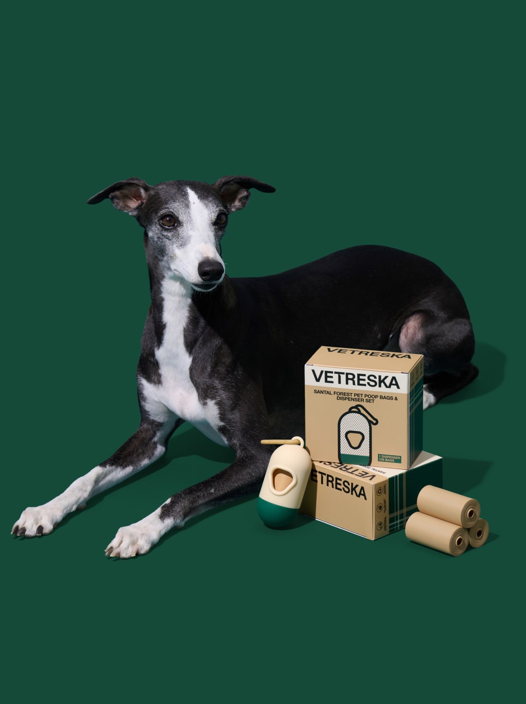 Santal Forest Pet Poop Bags & Dispenser Set (1 Dispenser + 7 Rolls)
