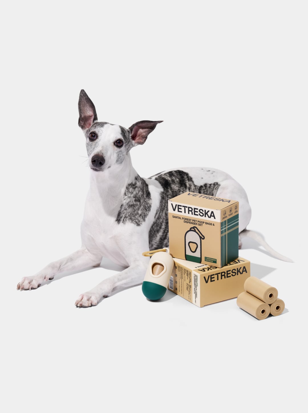 Santal Forest Pet Poop Bags & Dispenser Set (1 Dispenser + 7 Rolls)
