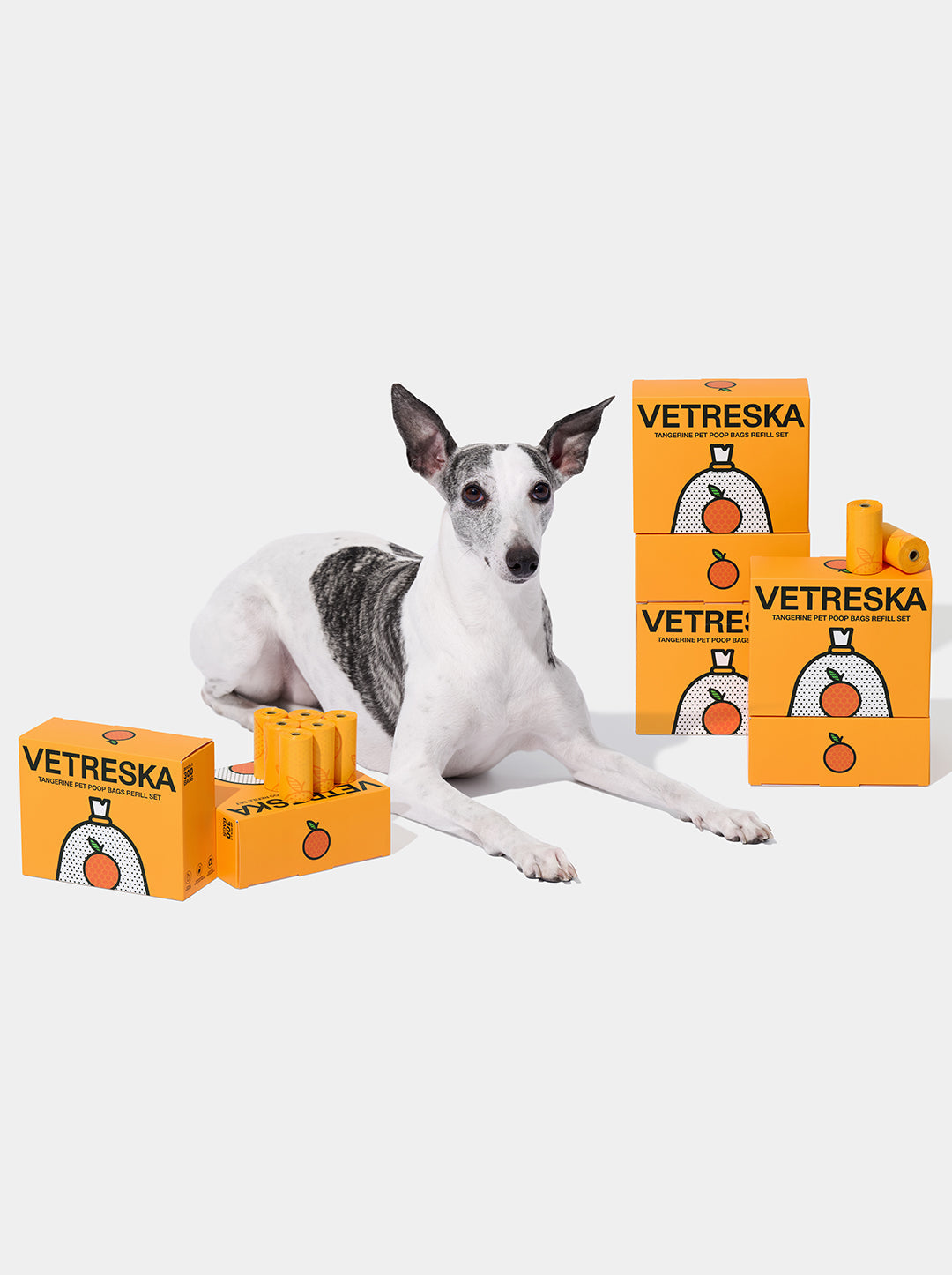 Tangerine Pet Poop Bags Refill Set (20 Rolls)