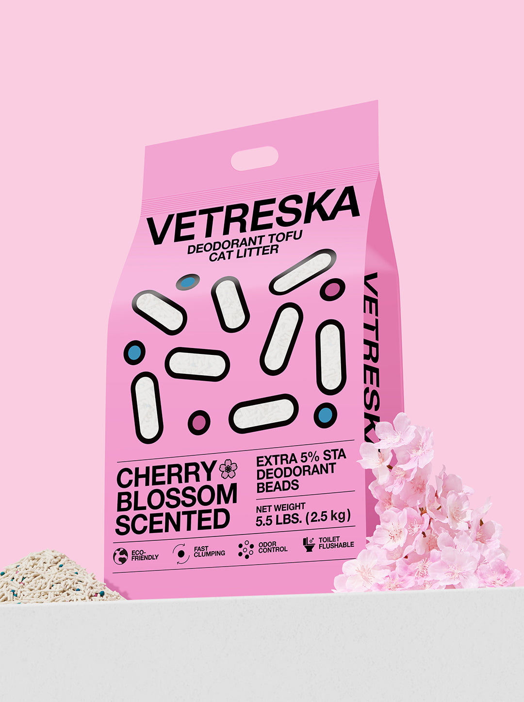 Deodorant Tofu Cat Litter - Cherry Blossom Scented