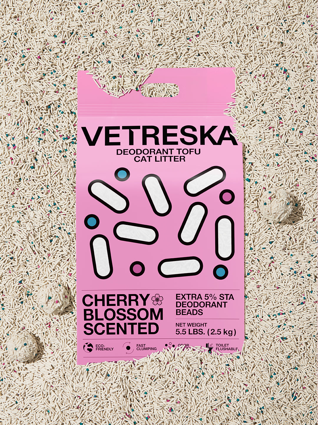 Deodorant Tofu Cat Litter - Cherry Blossom Scented