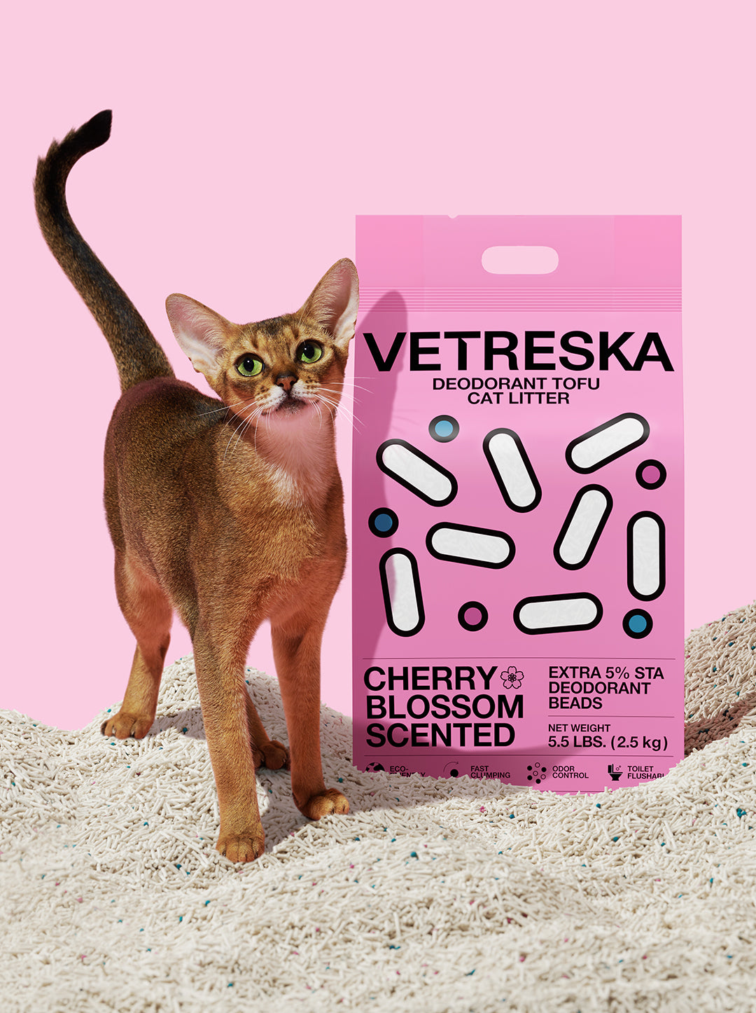 Deodorant Tofu Cat Litter - Cherry Blossom Scented