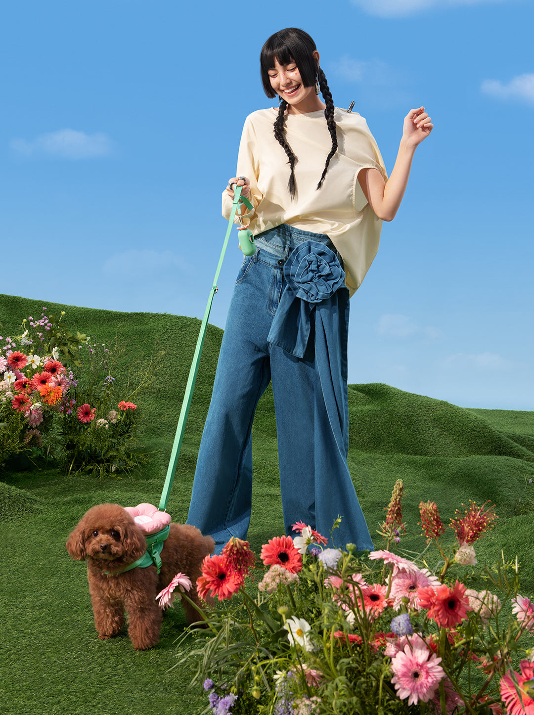 Flora Pet Harness & Backpack 3 in 1 Set