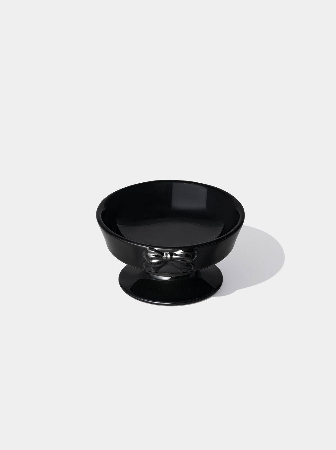 Bow De Noir Ceramic Pet Bowl