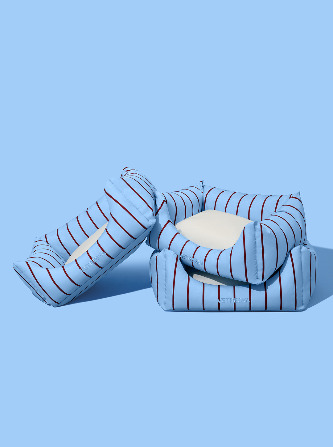 Vetreska Mist And Merlot Pet Sofa - Azure & Stripes