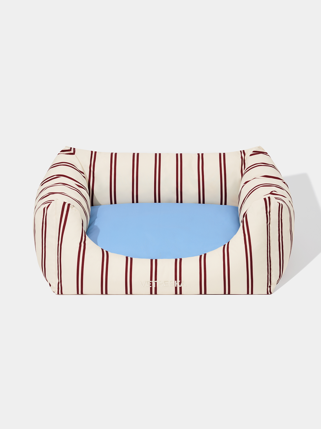 Vetreska Mist And Merlot Pet Sofa - Cream & Stripes