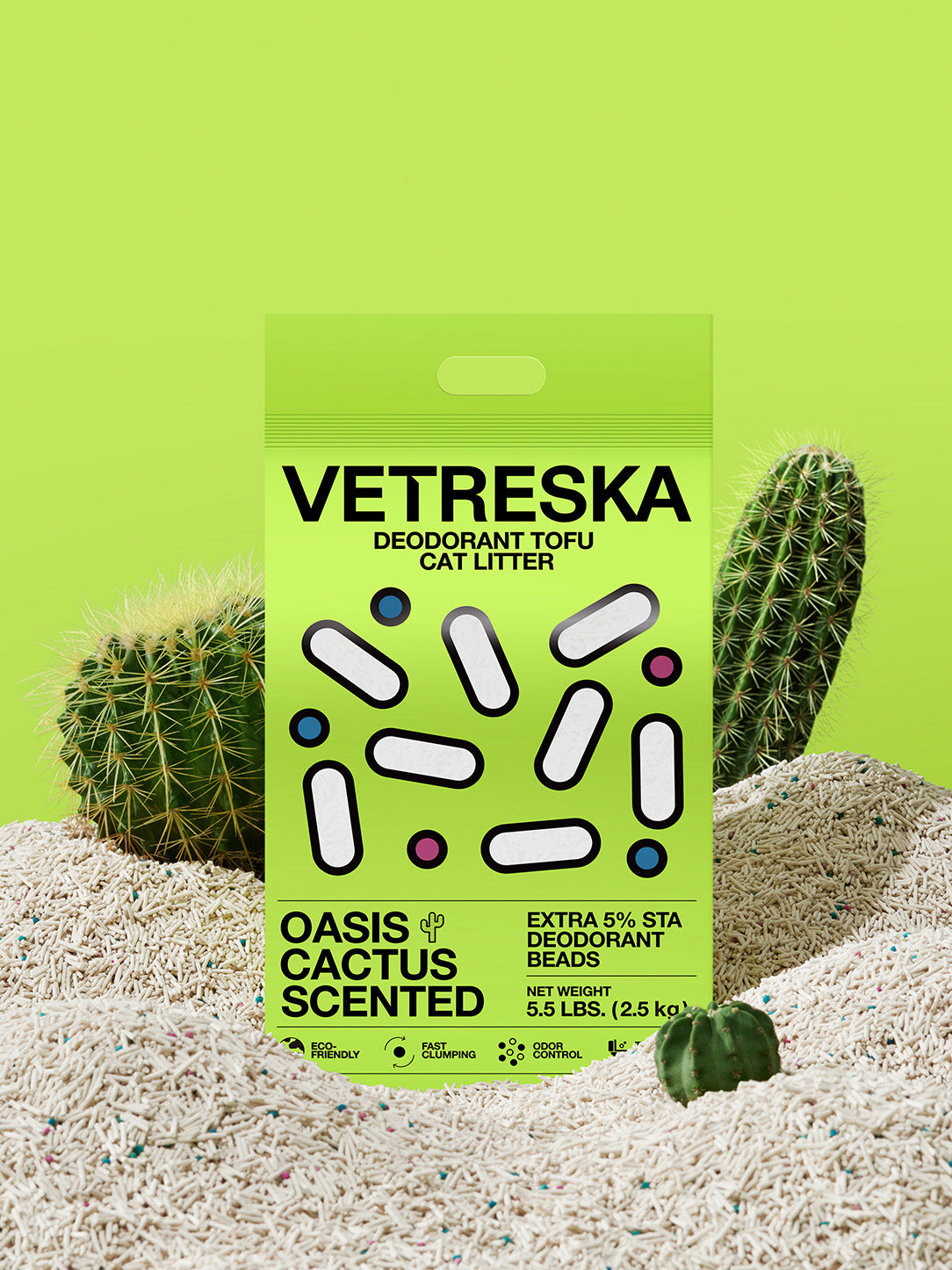 Deodorant Tofu Cat Litter - Oasis Cactus Scented