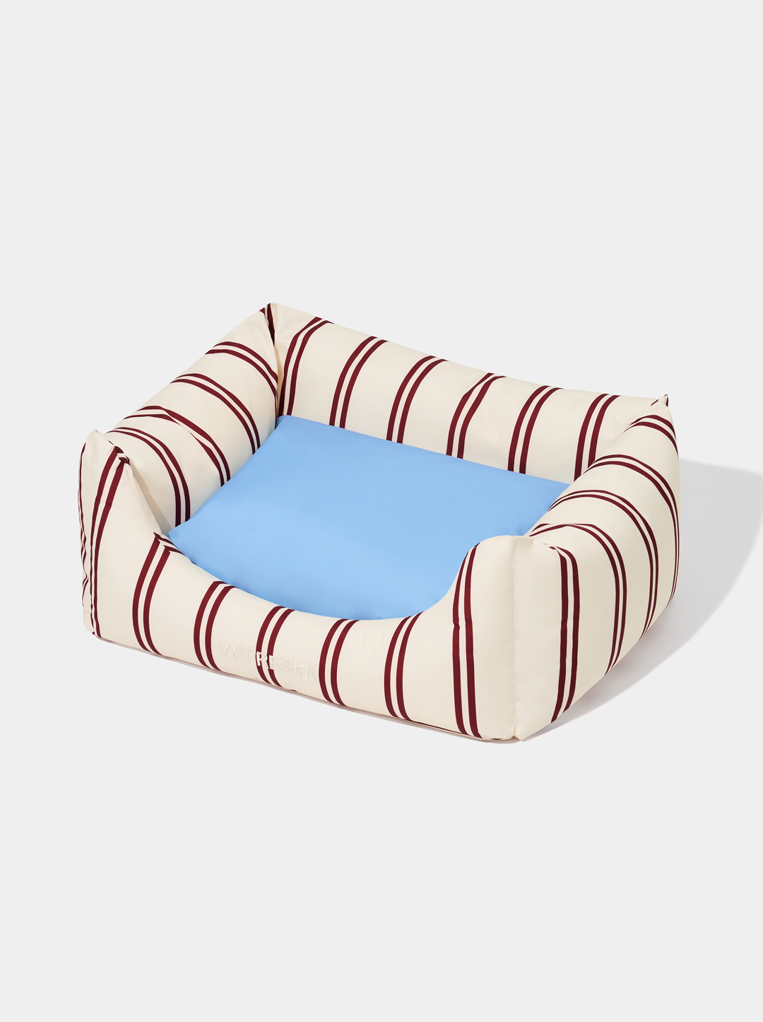 Vetreska Mist And Merlot Pet Sofa - Cream & Stripes