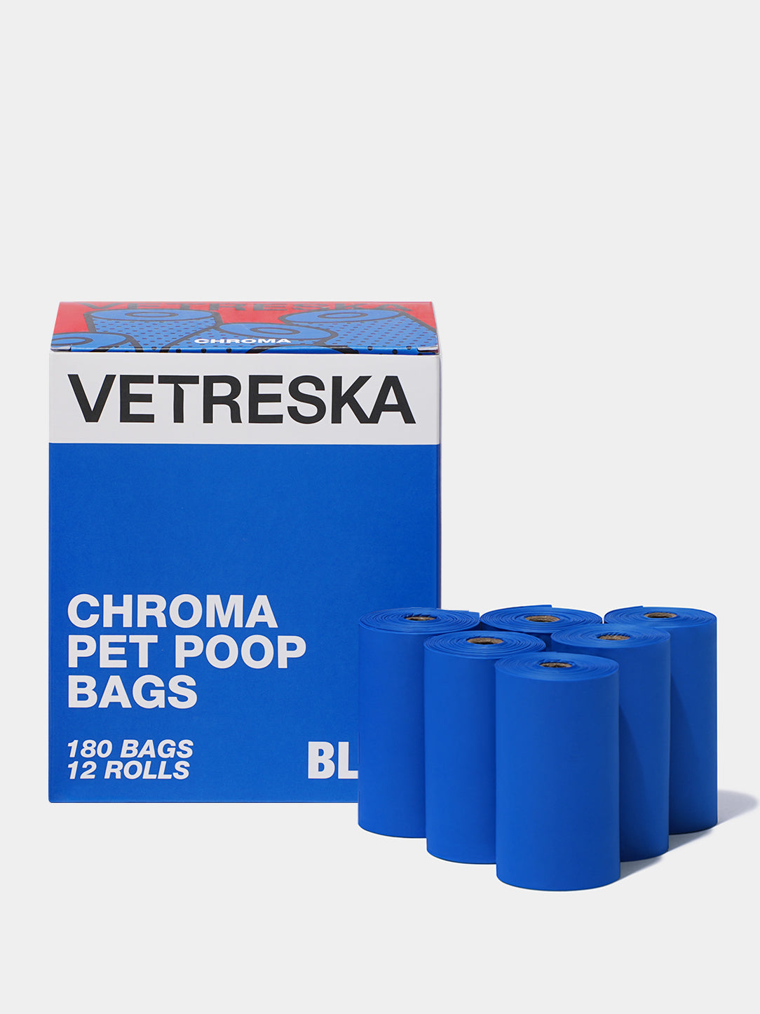 Y Chroma Pet Poop Bags Refill Set (12 rolls) - Blue