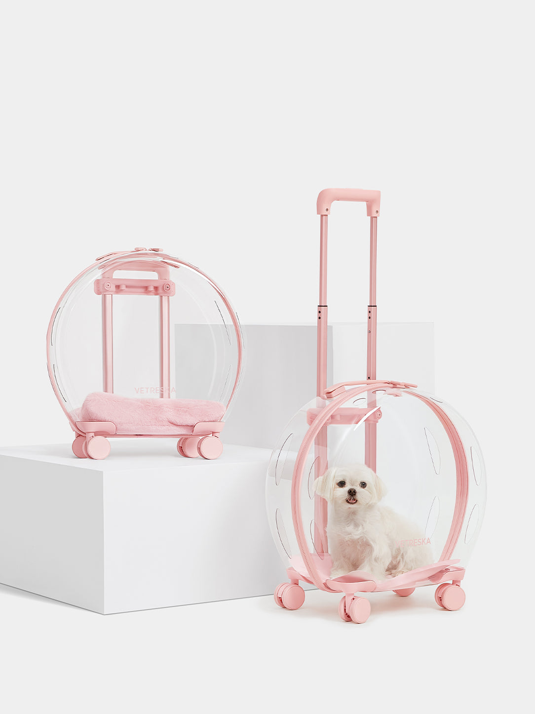 Y Bubble Pet Carrier - Pink & Transparent