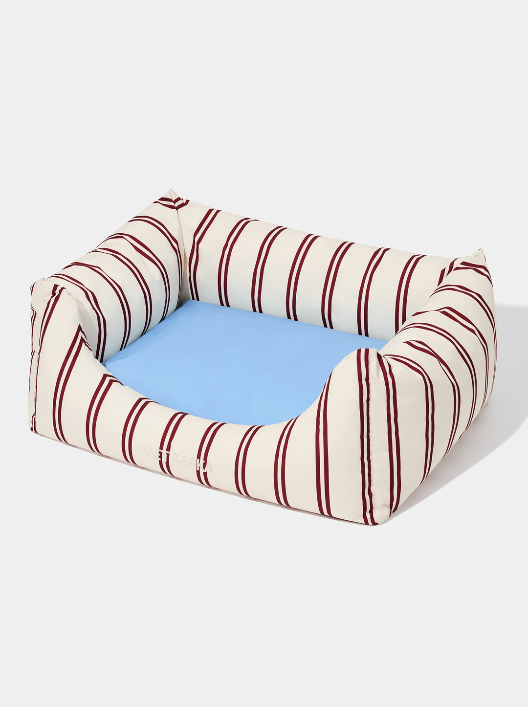 Vetreska Mist And Merlot Pet Sofa - Cream & Stripes
