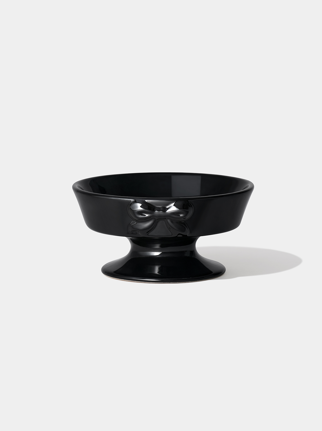 Bow De Noir Ceramic Pet Bowl