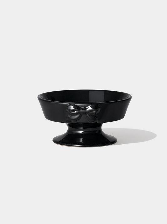 Bow De Noir Ceramic Pet Bowl