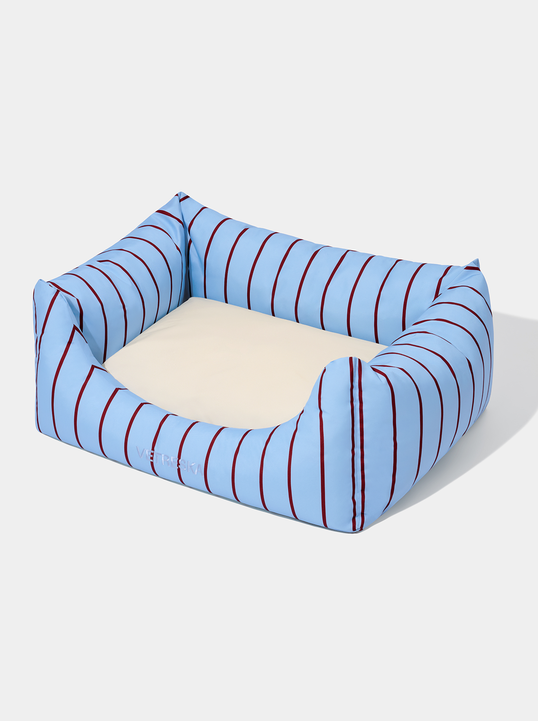 Vetreska Mist And Merlot Pet Sofa - Azure & Stripes