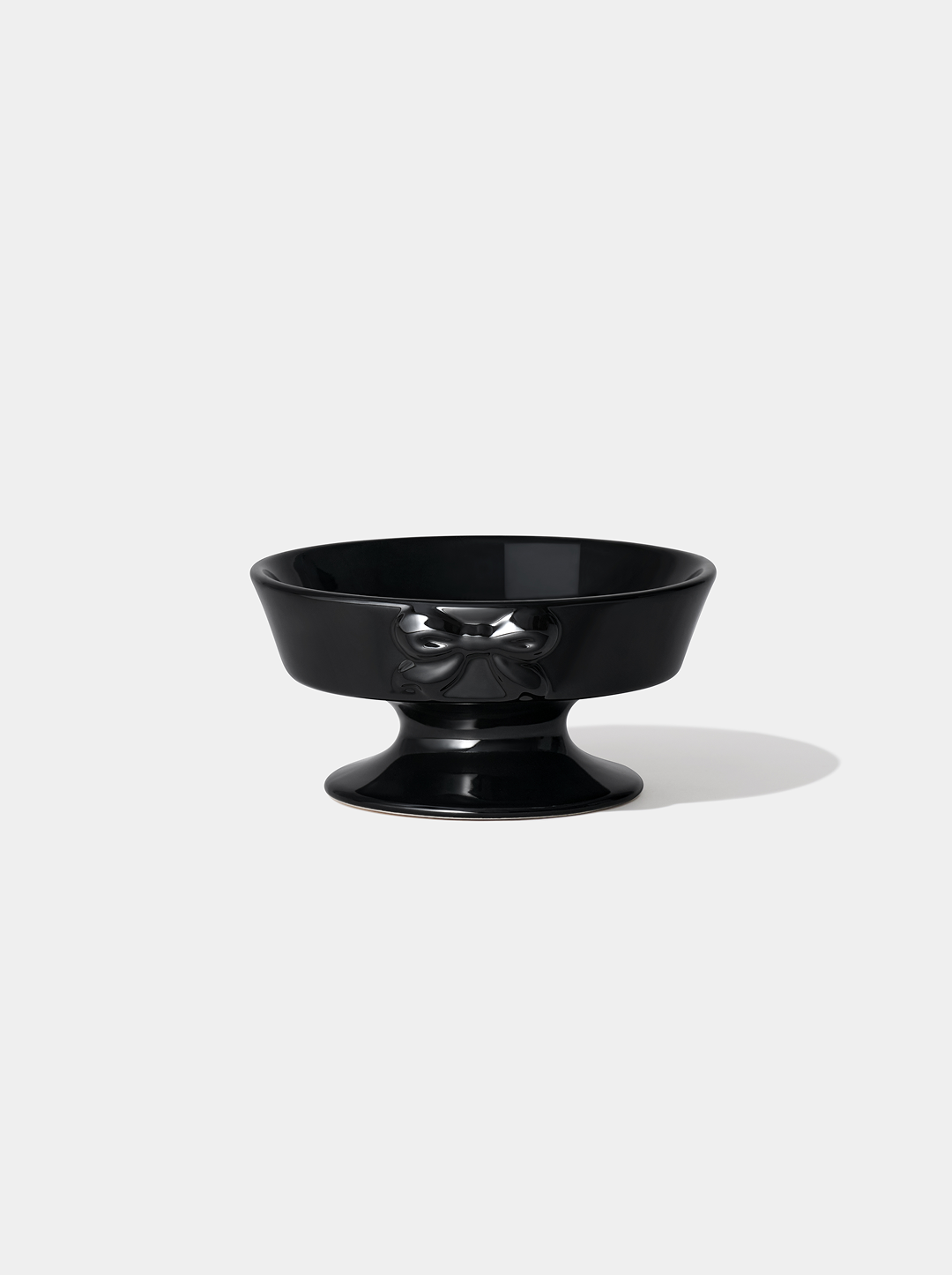 Bow De Noir Ceramic Pet Bowl
