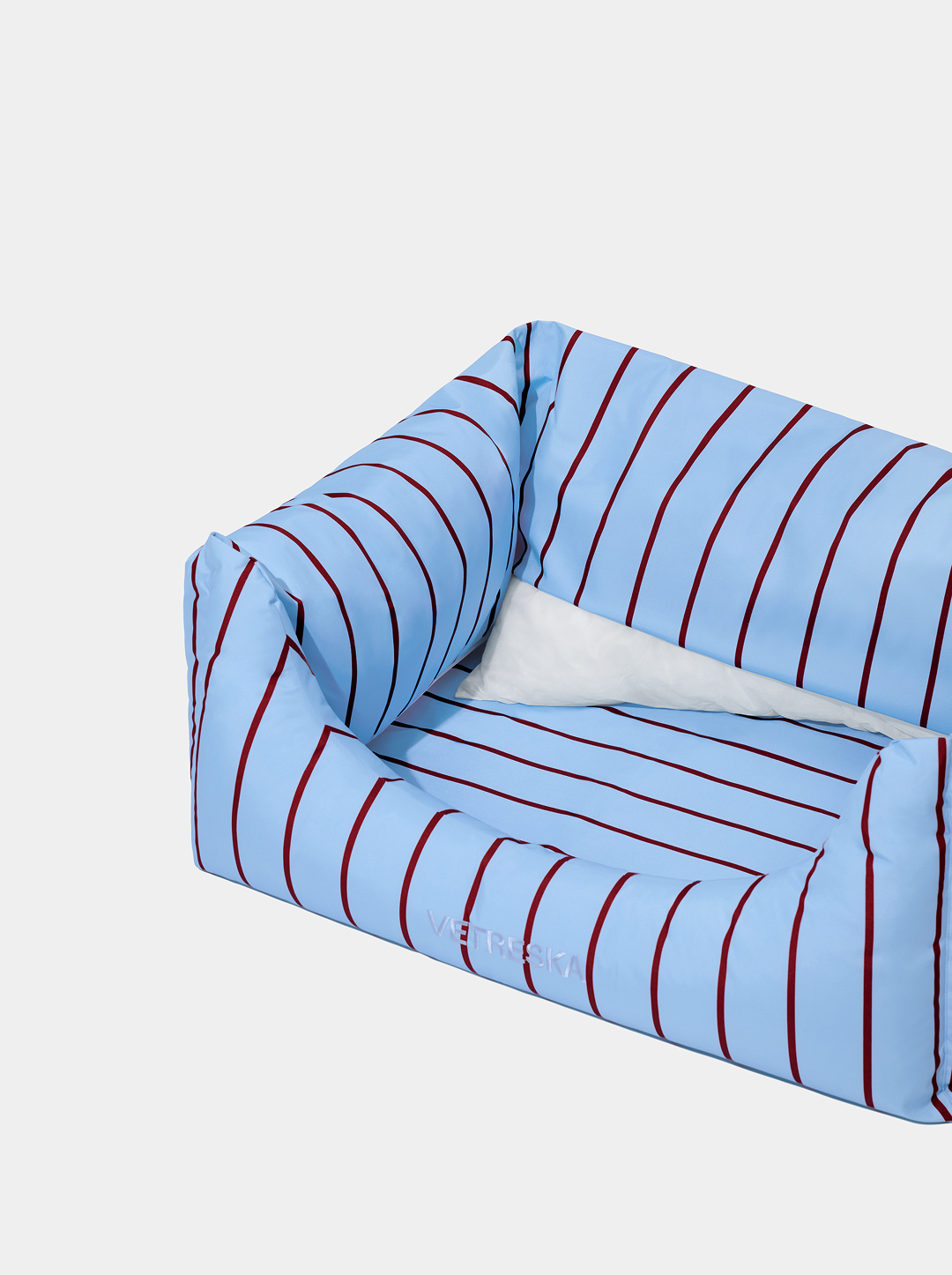 Vetreska Mist And Merlot Pet Sofa - Azure & Stripes