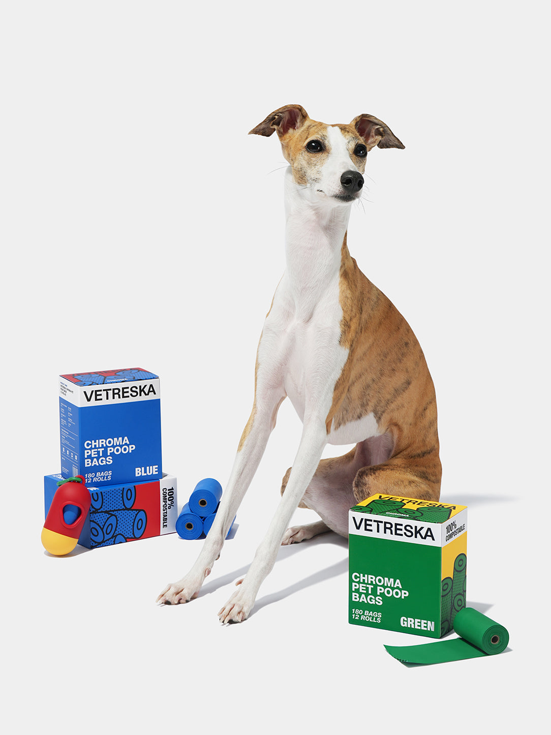 Y Chroma Pet Poop Bags Refill Set (12 rolls) - Green