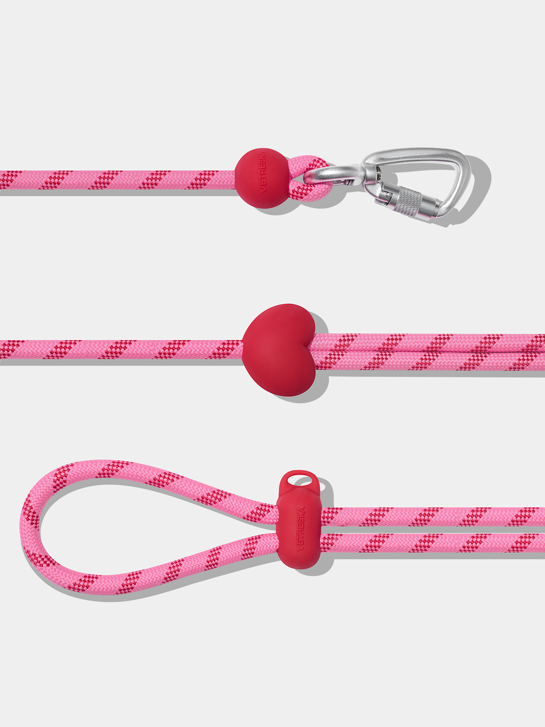 Connect Classic Rope Leash for Pets (Crush & Blush) - Premium