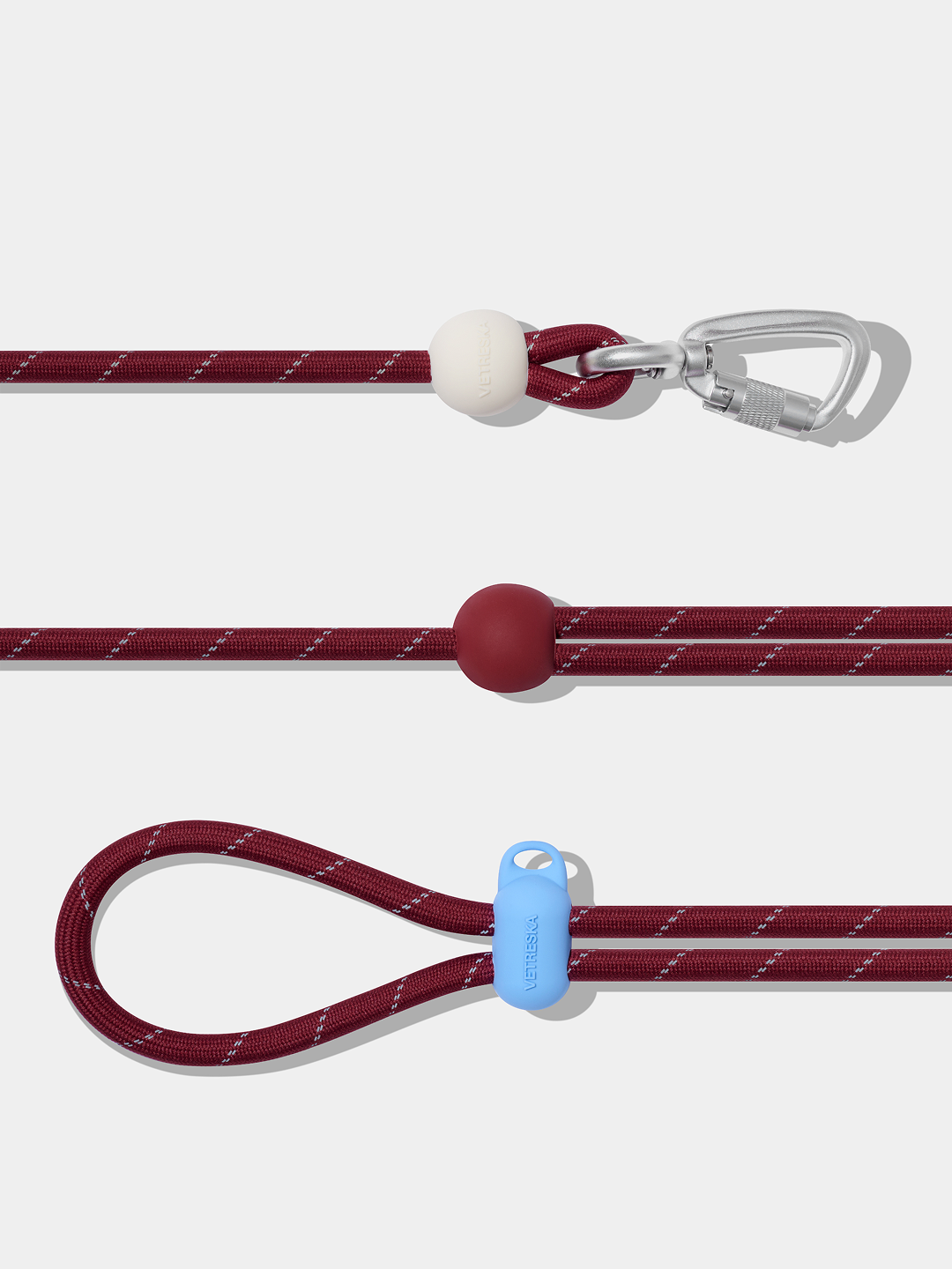 Connect Classic Rope Leash for Pets (Mist & Merlot) - Premium