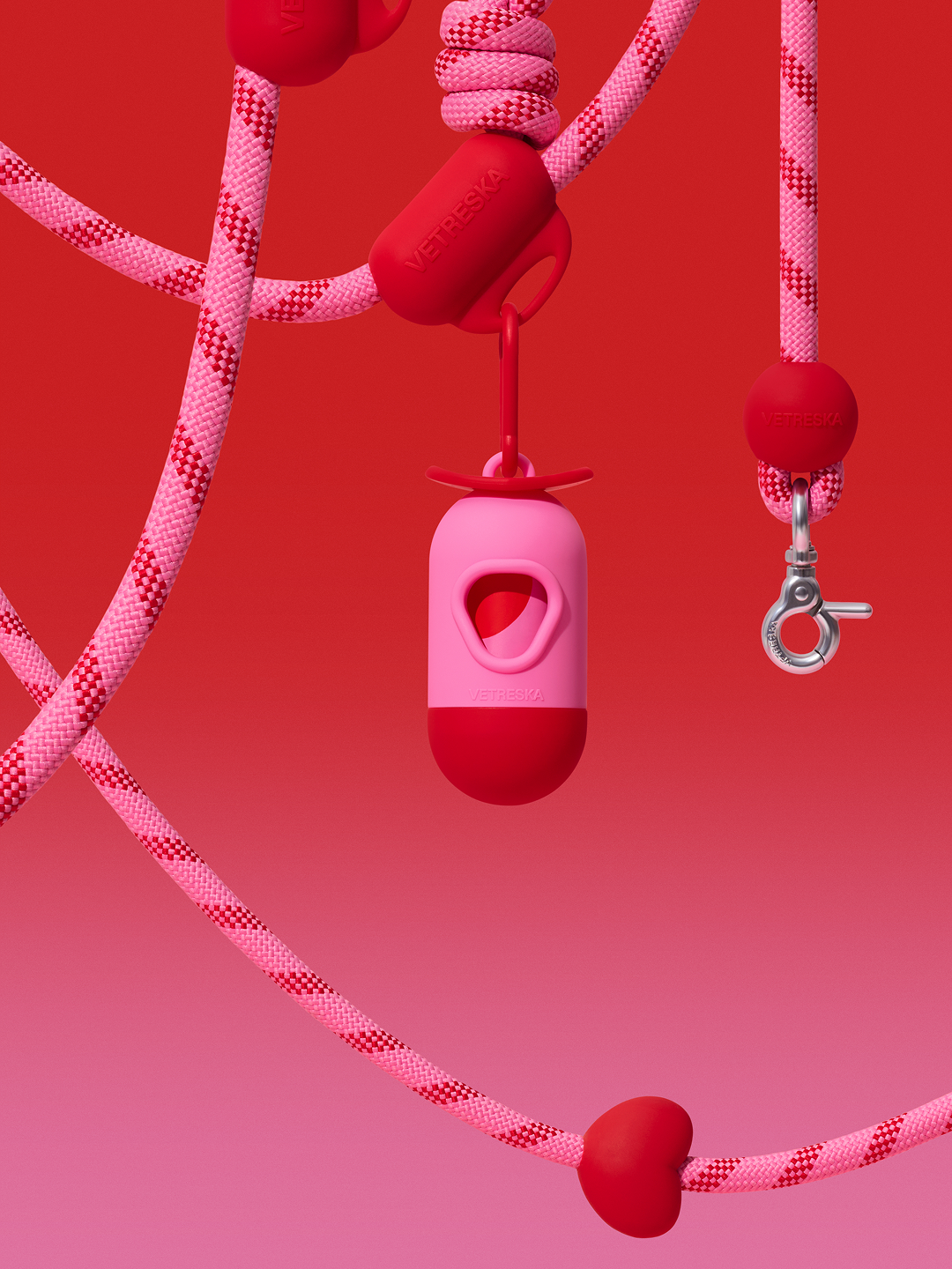 Connect Multifunctional Hands-Free Rope Leash for Pets - Crush & Blush