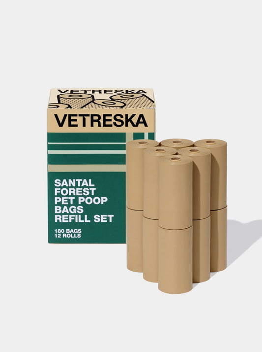 Santal Forest Pet Poop Bags Refill Set (12 Rolls)
