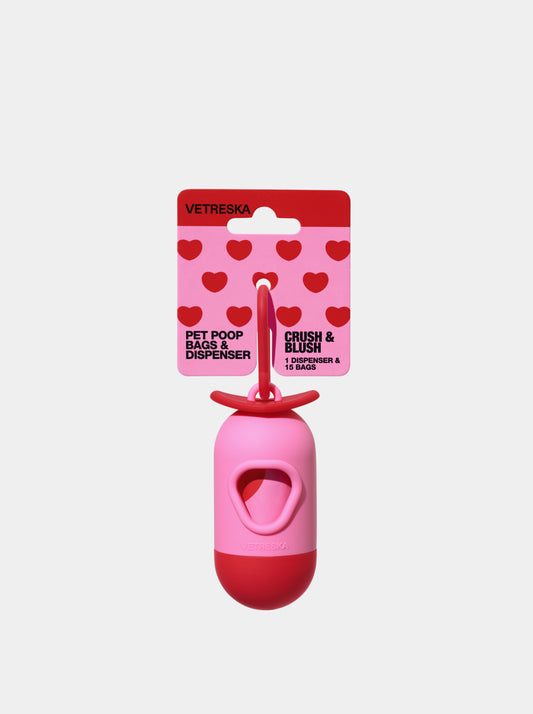 Crush & Blush Pet Poop Bags & Dispenser (1 Dispenser + 1 Roll)