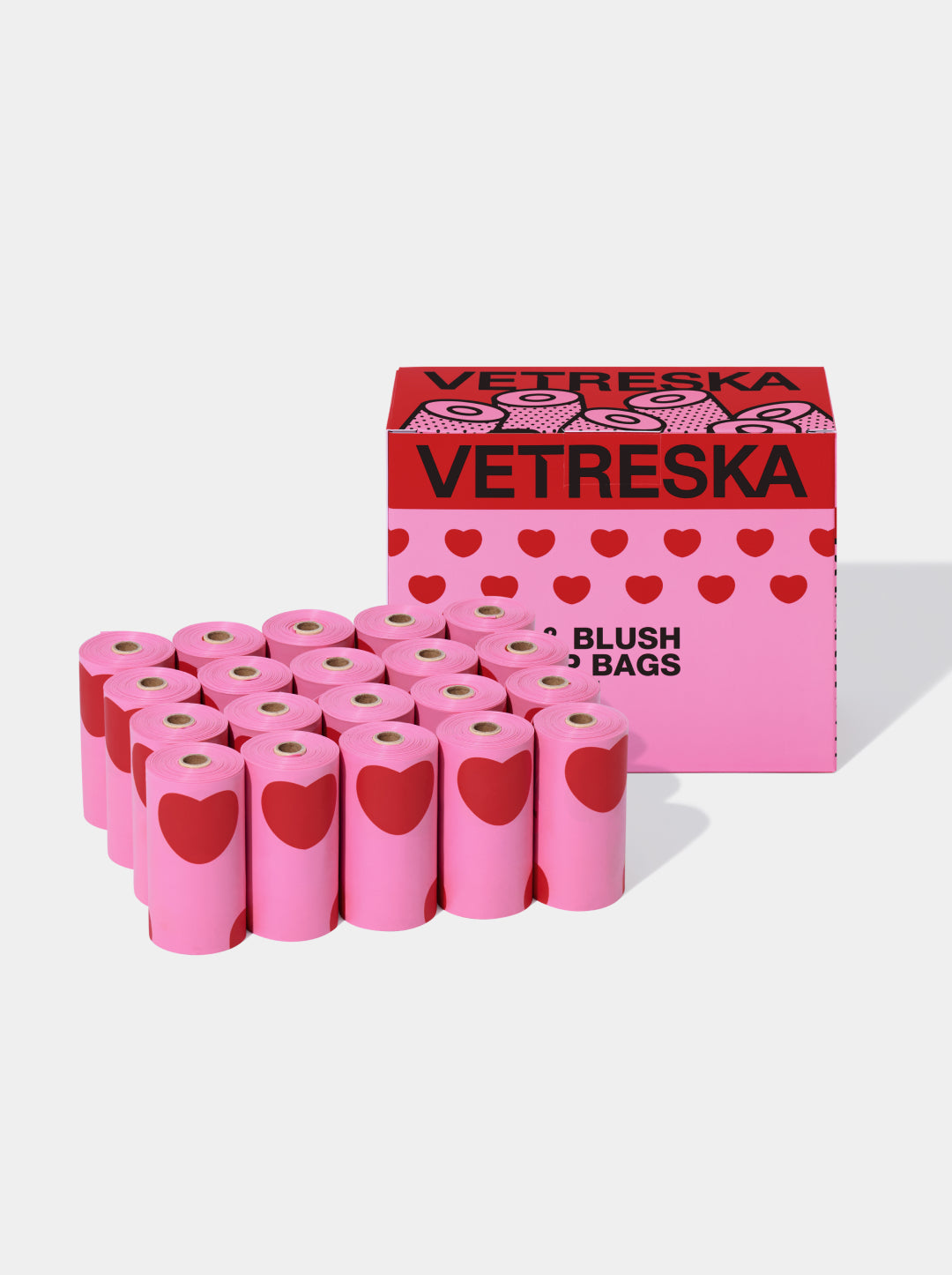 VETRESKA CRUSH & BLUSH PET POOP BAGS REFILL SET (20 ROLLS)