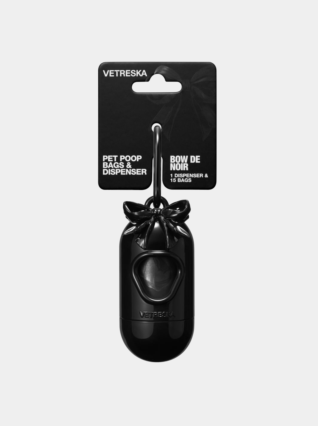 Bow De Noir Pet Poop Bags & Dispenser (1 Dispenser + 1 Roll)