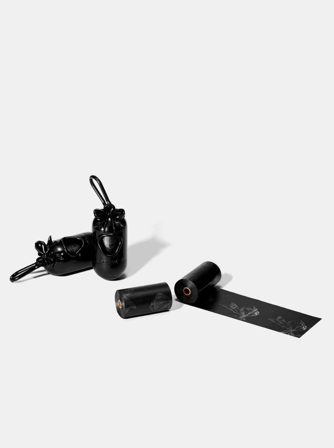 Bow De Noir Pet Poop Bags & Dispenser (1 Dispenser + 1 Roll)