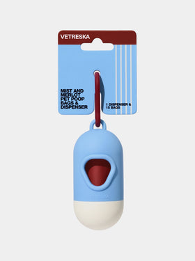 Mist And Merlot Pet Poop Bags & Dispenser (1 Dispenser + 1 Roll)