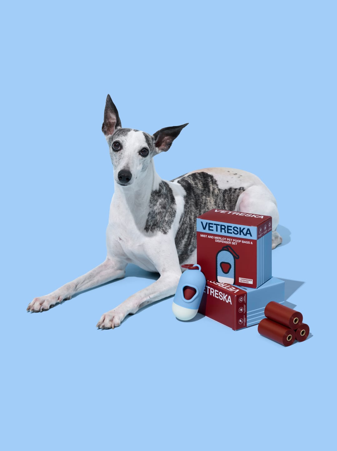 Mist And Merlot Pet Poop Bags & Dispenser Set (1 Dispenser + 7 Rolls)