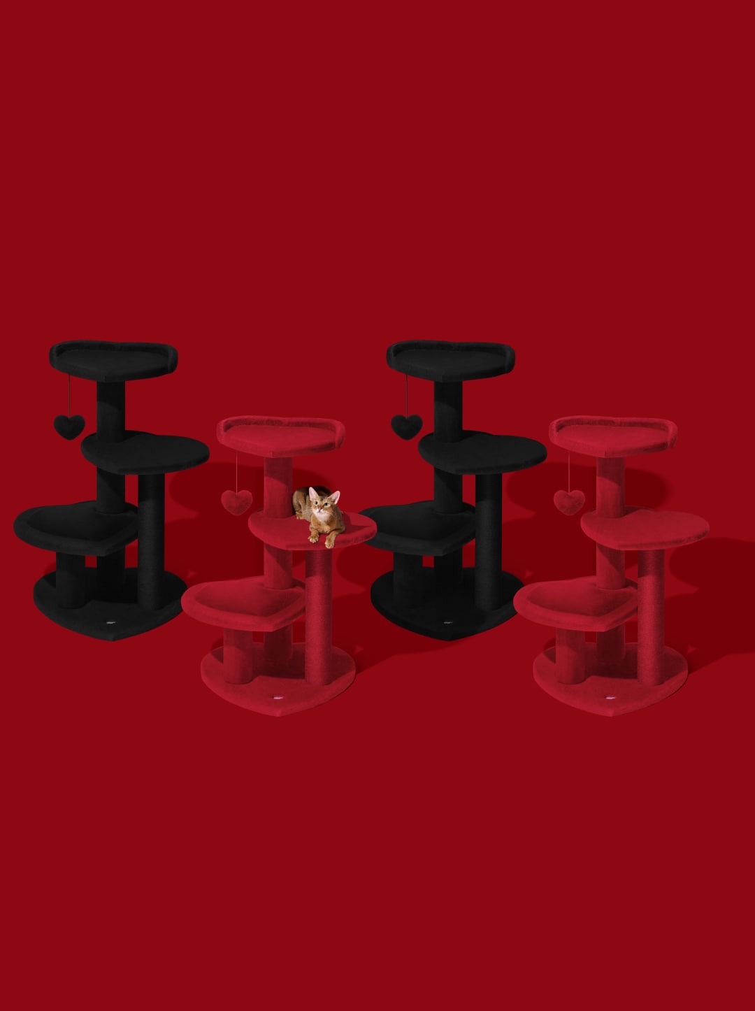Heartpurrouge Cat Climber - 4 Platforms