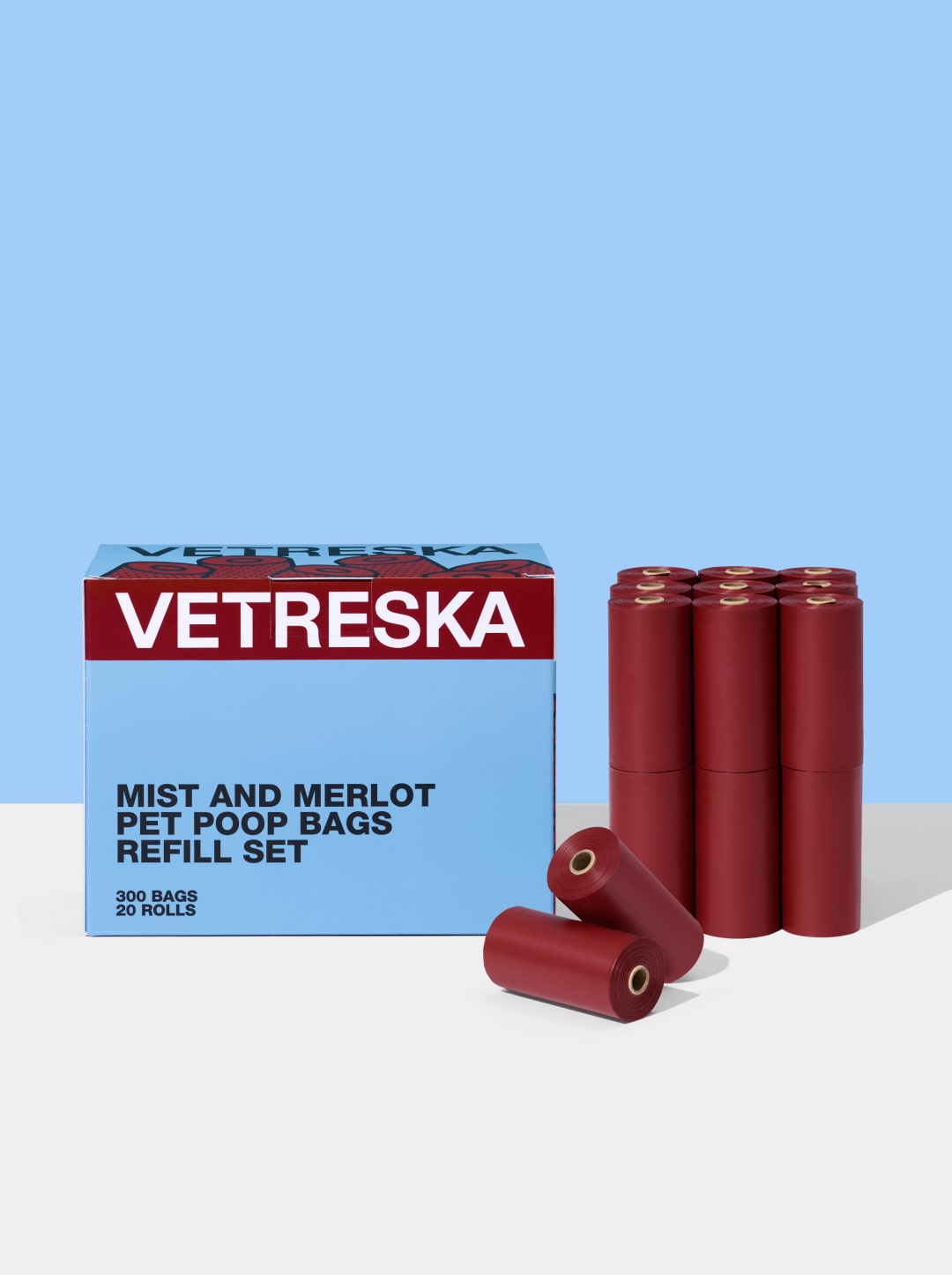 Mist And Merlot Pet Poop Bags Refill Set (20 Rolls)