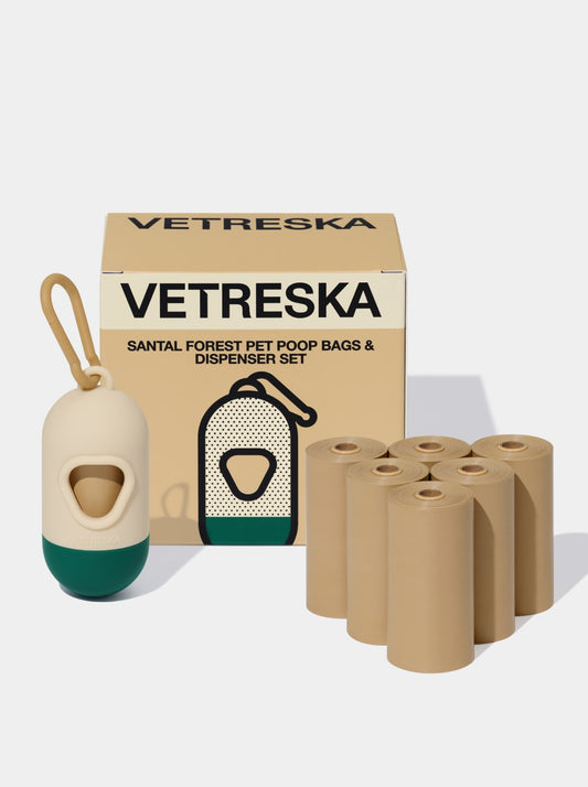 Santal Forest Pet Poop Bags & Dispenser Set (1 Dispenser + 7 Rolls)