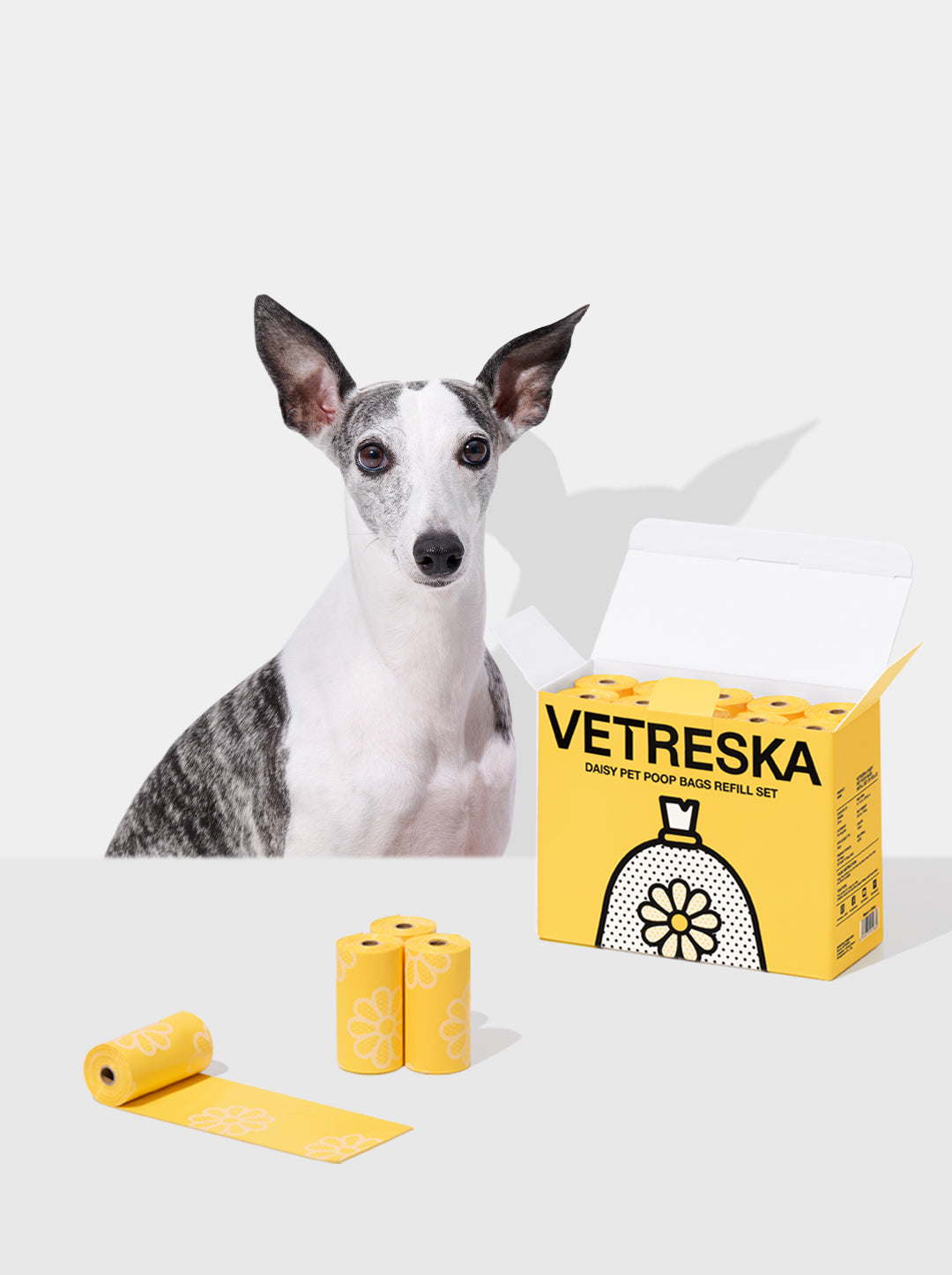 Vetreska Daisy Pet Poop Bag Refill Set (20 Rolls)