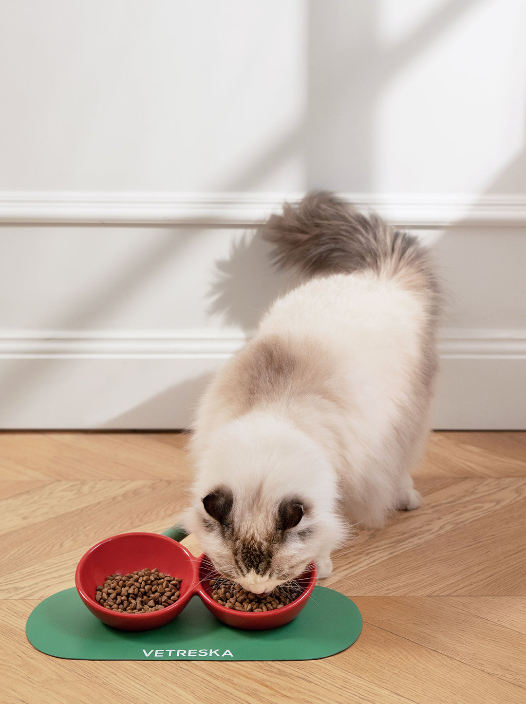 Cherry Dual Ceramic Pet Bowls & Mat Set