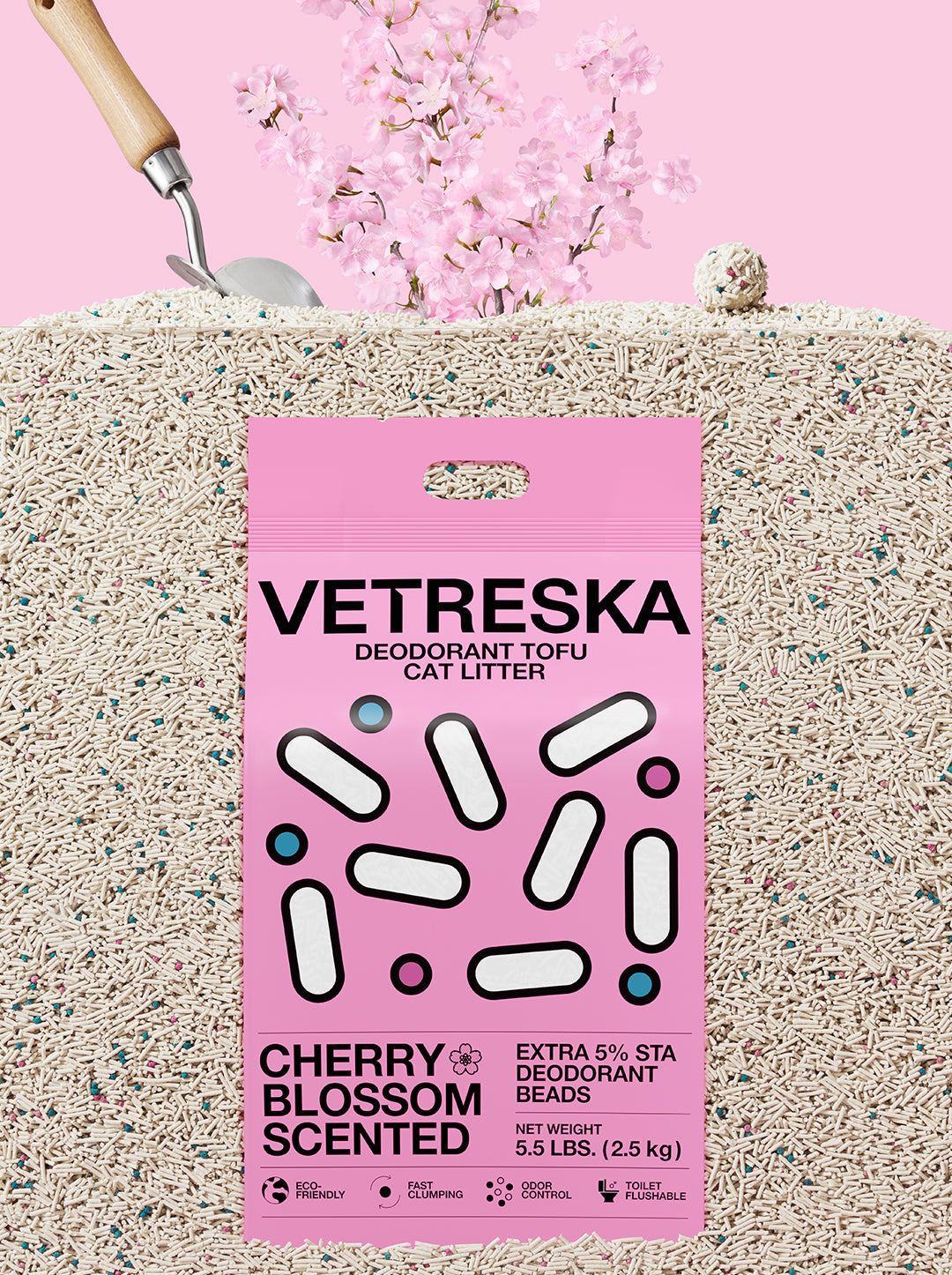 Deodorant Tofu Cat Litter - Cherry Blossom Scented