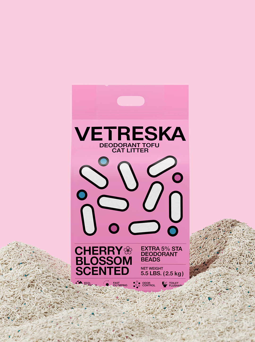 Deodorant Tofu Cat Litter - Cherry Blossom Scented