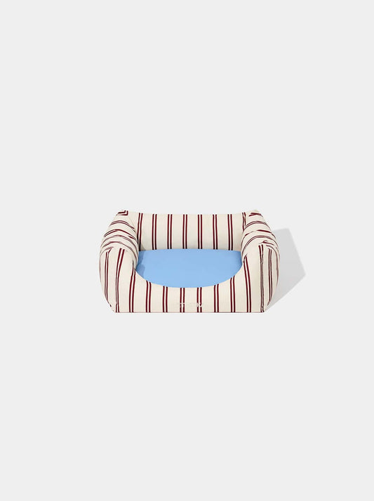 Vetreska Mist And Merlot Pet Sofa - Cream & Stripes