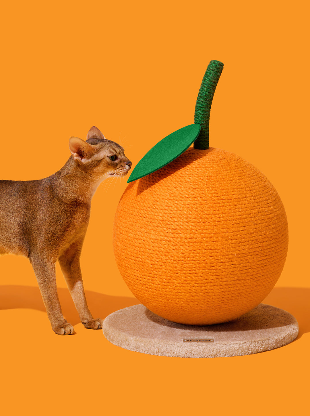 Tangerine Cat Scratching Ball