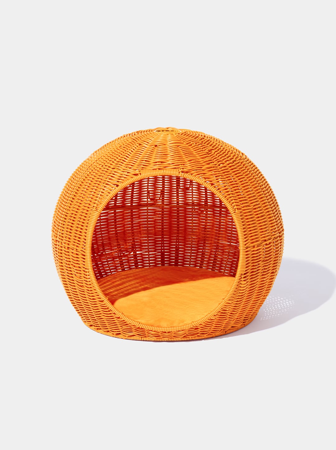 Tangerine Rattan Pet Bed