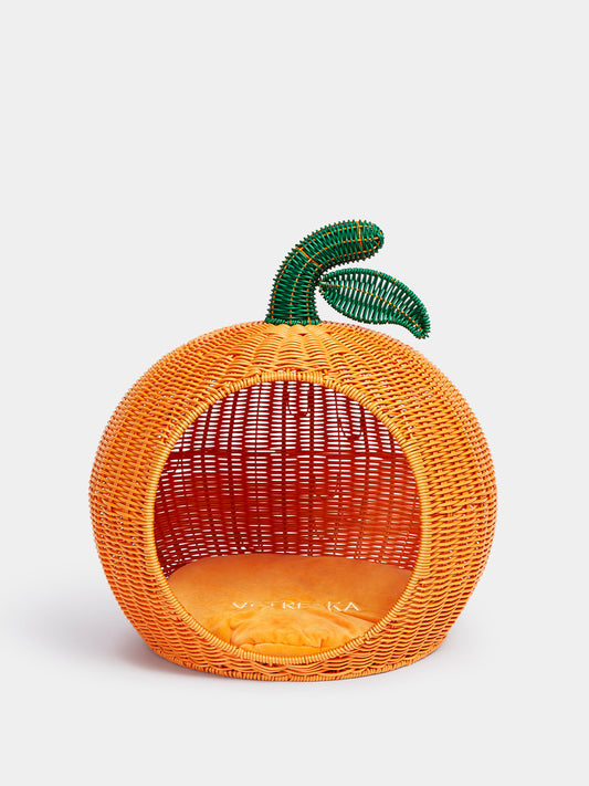 Vetreska-Tangerine Rattan Pet Bed